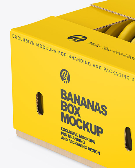 Box with Bananas Mockup