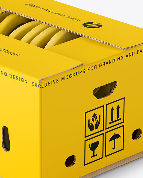 Box with Bananas Mockup