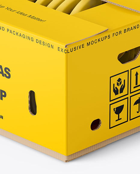 Box with Bananas Mockup