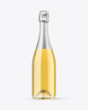Clear Glass White Champagne Bottle Mockup Clear Glass White Champagne Bottle Mockup