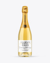 Clear Glass White Champagne Bottle Mockup