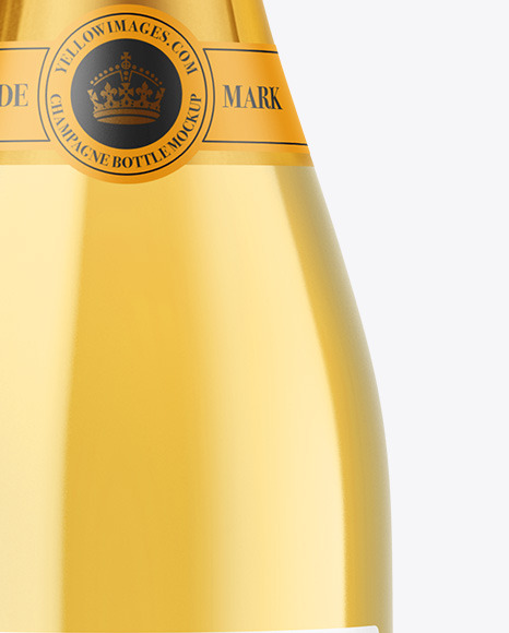 Clear Glass White Champagne Bottle Mockup Clear Glass White Champagne Bottle Mockup