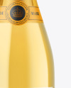 Clear Glass White Champagne Bottle Mockup