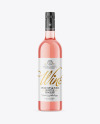 Clear Glass Pink Wine Bottle Mockup