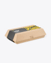 Kraft Food Box w/ Label Mockup