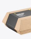 Kraft Food Box w/ Label Mockup