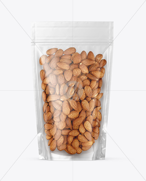 Glossy Stand-up Pouch with Almonds Mockup