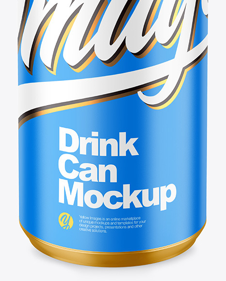 330ml Metallic Drink Can w/ Matte Finish Mockup