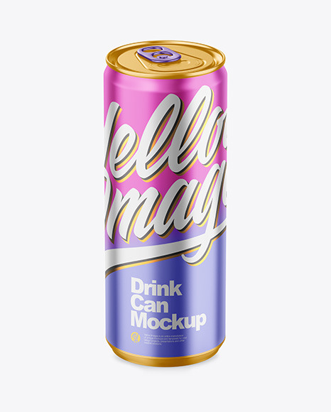 330ml Matte Metallic Drink Can Mockup