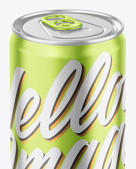 330ml Matte Metallic Drink Can Mockup