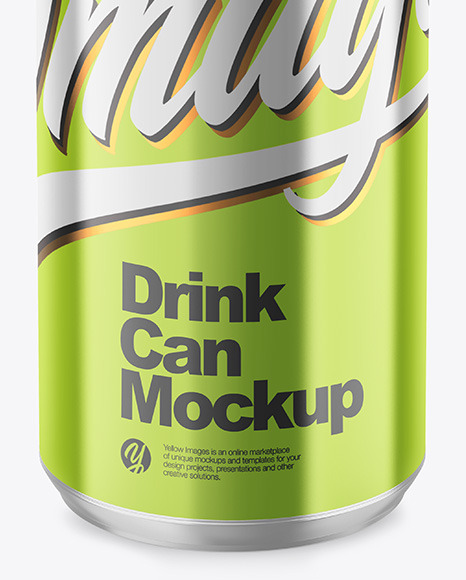 330ml Glossy Metallic Drink Can Mockup