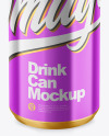 330ml Glossy Metallic Drink Can Mockup