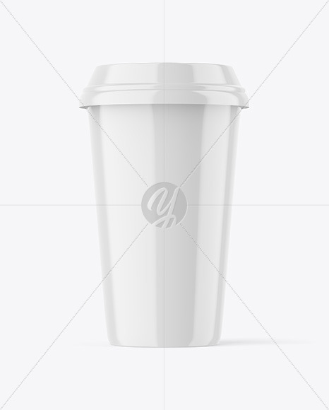 Glossy Plastic Coffee Cup Mockup