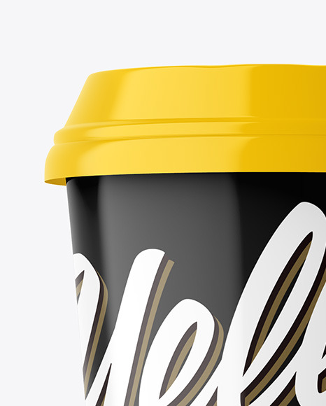 Glossy Plastic Coffee Cup Mockup