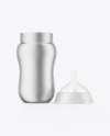 Matte Metallic Baby Bottle Mockup