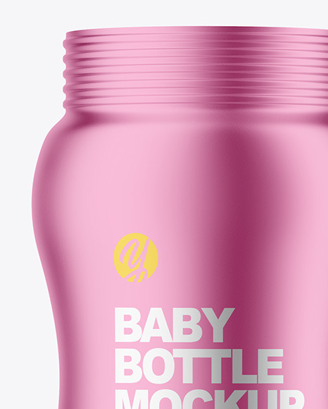 Matte Metallic Baby Bottle Mockup