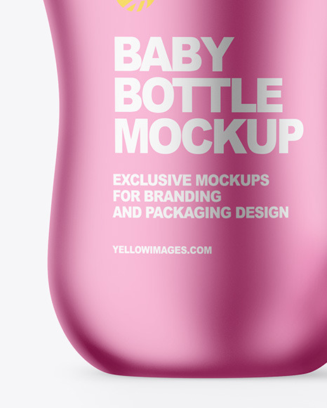 Matte Metallic Baby Bottle Mockup