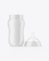 Glossy Baby Bottle with Opened Cap Mockup