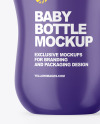 Glossy Baby Bottle with Opened Cap Mockup