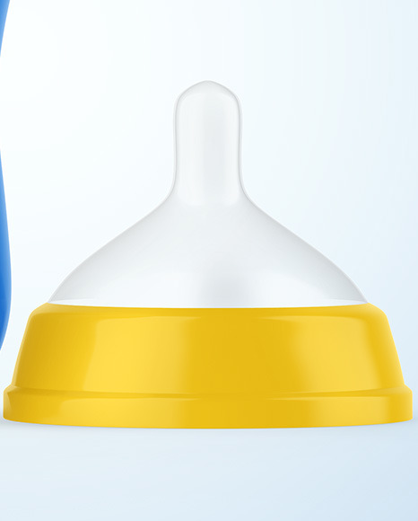 Glossy Baby Bottle with Opened Cap Mockup