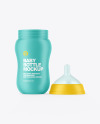 Matte Baby Bottle with Opened Cap Mockup