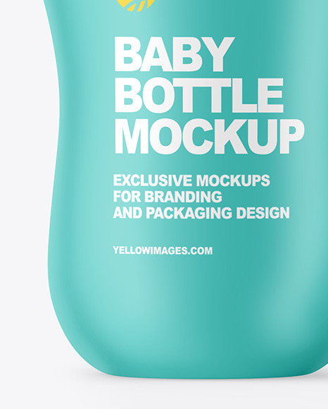 Matte Baby Bottle with Opened Cap Mockup