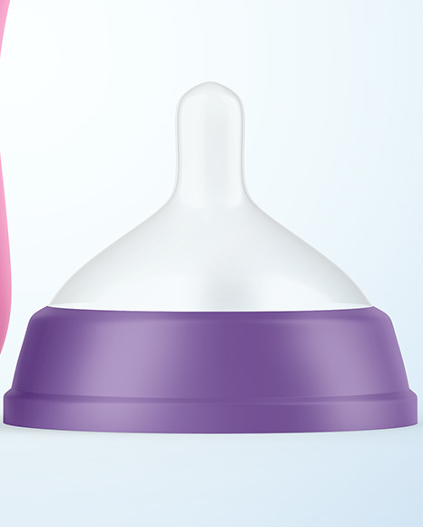 Matte Baby Bottle with Opened Cap Mockup