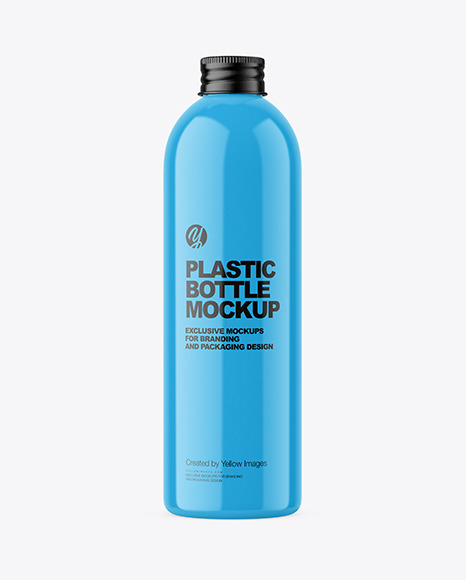 Glossy Plastic Cosmetic Bottle Mockup - Hair bottle mockup