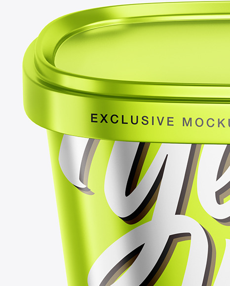 Metallic Ice Cream Cup Mockup