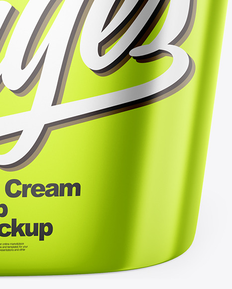 Metallic Ice Cream Cup Mockup