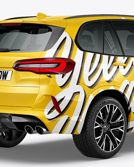 Crossover SUV Mockup - Back Half Side View