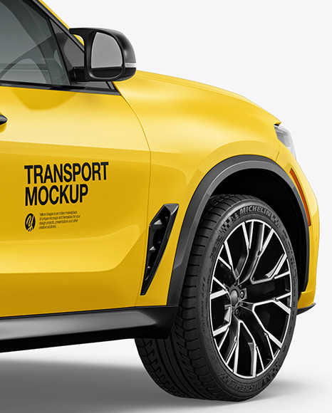 Crossover SUV Mockup - Back Half Side View