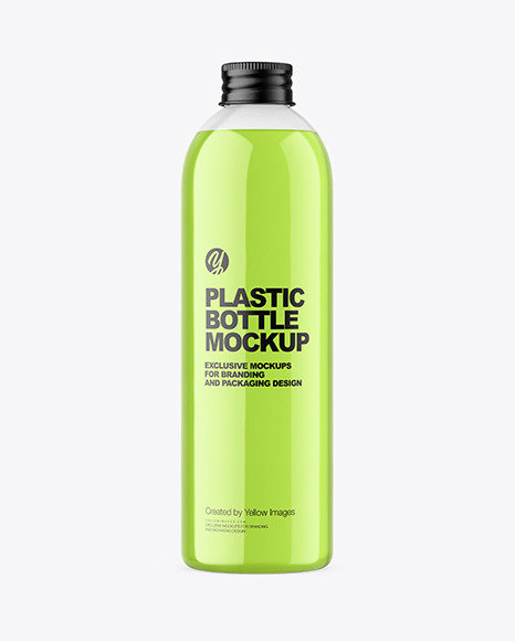Clear Plastic Cosmetic Bottle Mockup - Hair bottle mockup