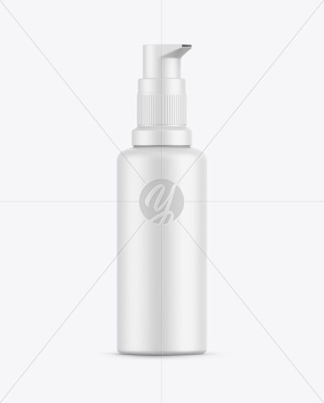 Matte Cosmetic Bottle with Pump Mockup