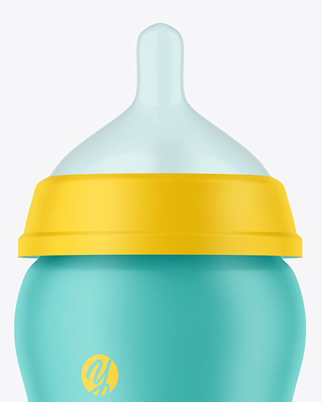 Matte Baby Bottle with Opened Cap Mockup