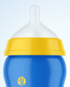 Glossy Baby Bottle with Opened Cap Mockup