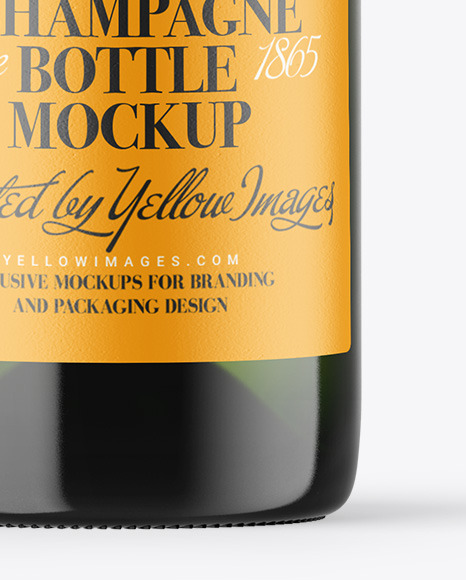 Green Glass Champagne Bottle Mockup Green Glass Champagne Bottle Mockup