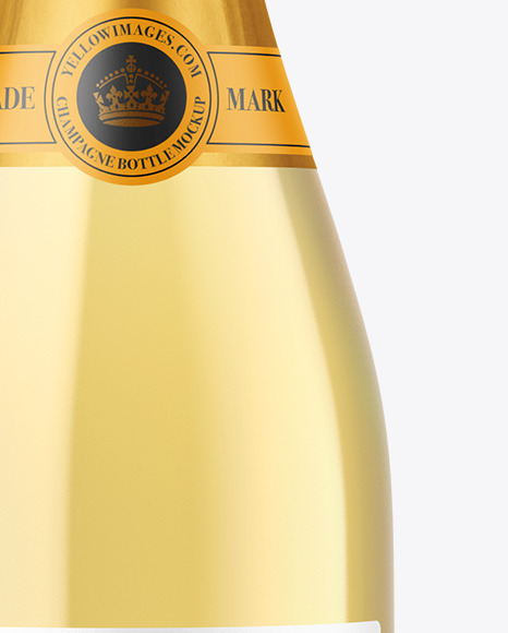 Clear Glass White Champagne Bottle Mockup Clear Glass White Champagne Bottle Mockup