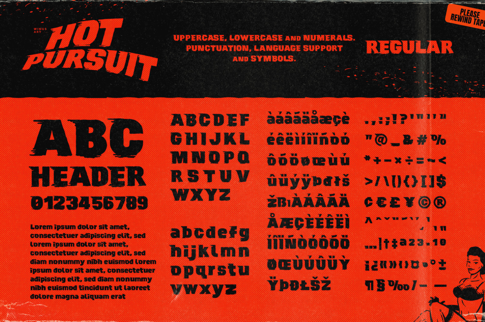 Hot Pursuit: A Hand-Drawn Grind-house Roller Derby Font