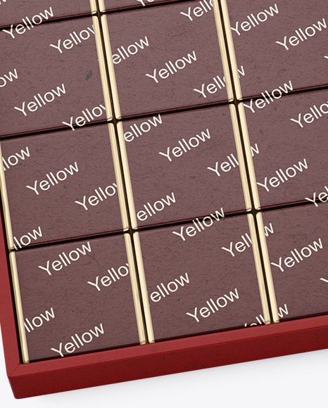 Kraft Paper Box of Chocolate Sweets Mockup