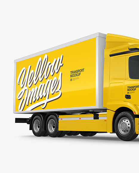 Box Truck Mockup - Half Side View