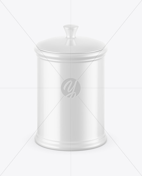 Glossy Ceramic Storage Jar Mockup