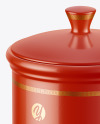 Glossy Ceramic Storage Jar Mockup