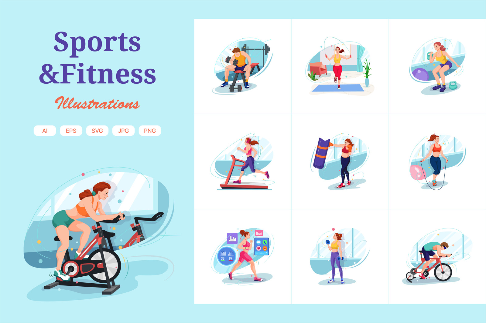 M319_Sports &amp; Fitness Illustrations