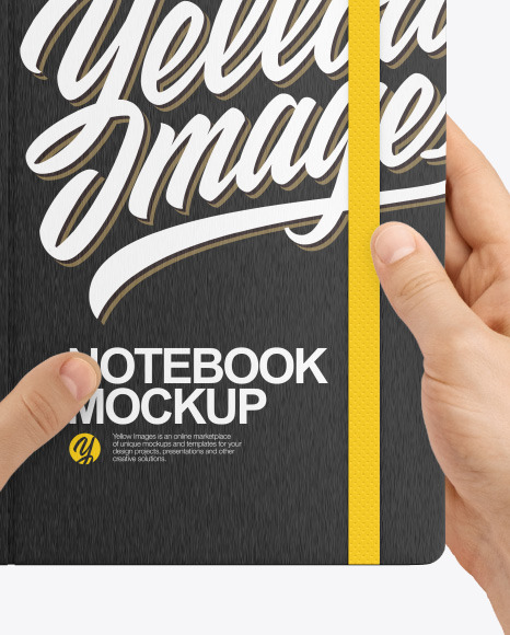 Notebook in a Hand Mockup