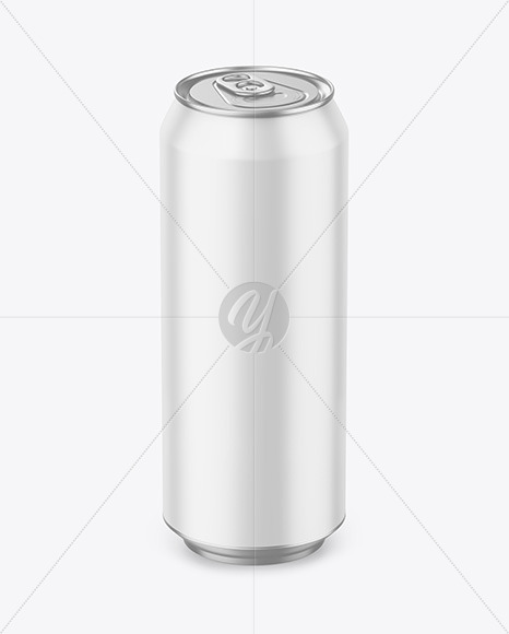 500ml Metallic Drink Can w/ Matte Finish Mockup