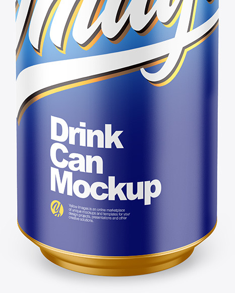 500ml Metallic Drink Can w/ Matte Finish Mockup