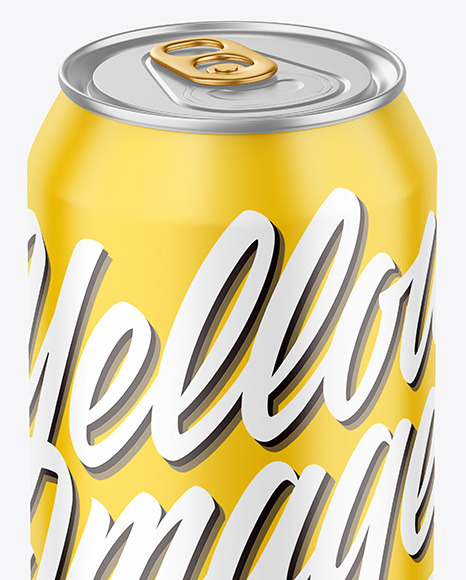 500ml Metallic Drink Can w/ Matte Finish Mockup