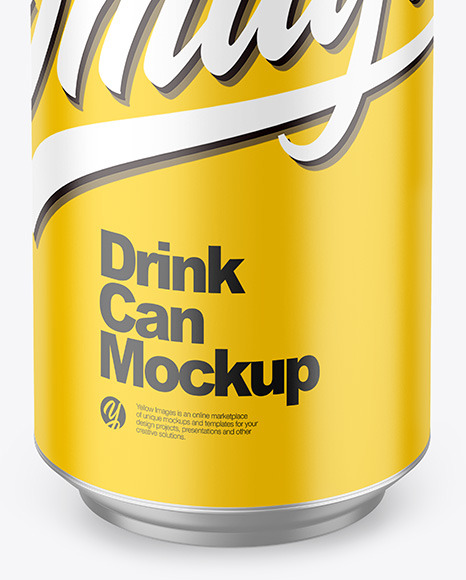 500ml Metallic Drink Can w/ Matte Finish Mockup