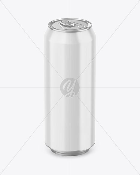 500ml Metallic Drink Can w/ Glossy Finish Mockup